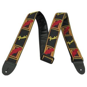 Tracolla Fender Monogrammed Black Red Yellow