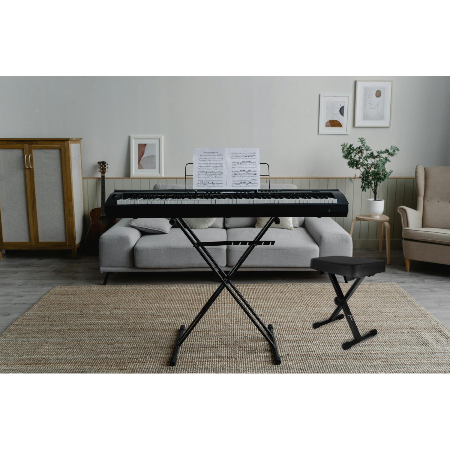 Panchetta regolabile con seduta (40x30 cm) in Eco-Pelle (imbottitura 6 cm) - immagine 3