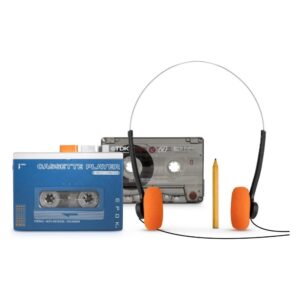 Walkman a cassette EPOK Rewind+ Blue e Gray BTTAPEBL