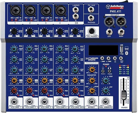 MIXER PROFESSIONALI POLIFUNZIONALI SERIE PMX.411 BLUETOOTH - INGRESSO OTTICO