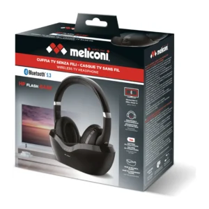 MELICONI HP FLASH BASE cuffie wireless TV, Nero